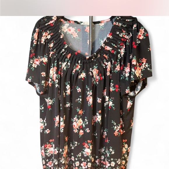 💰SALE Style & Co Floral Women's Blouses - Black and Coral 3X - Picture 4 of 8
